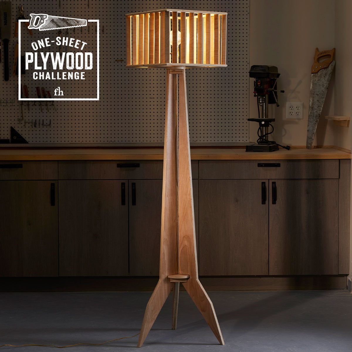 Build a Stunning Floor Lamp From One Sheet of Plywood